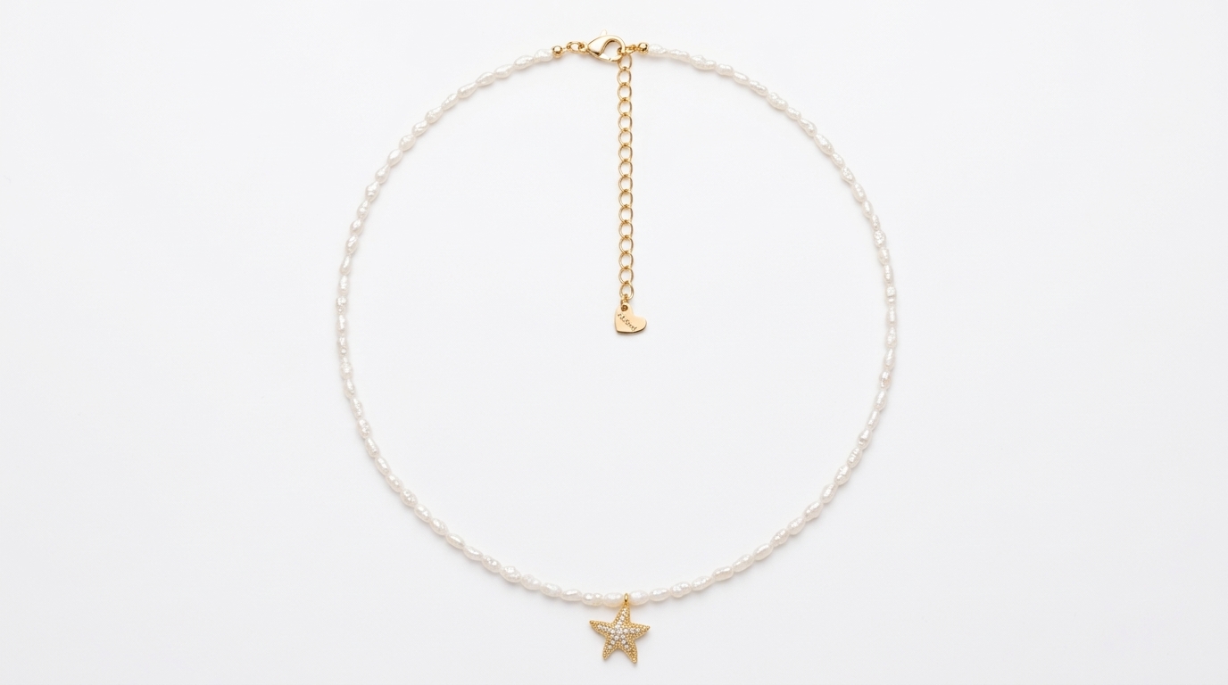 Starfish pearl necklace